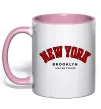 Чашка з кольоровою ручкою NY Brooklyn Ніжно рожевий фото