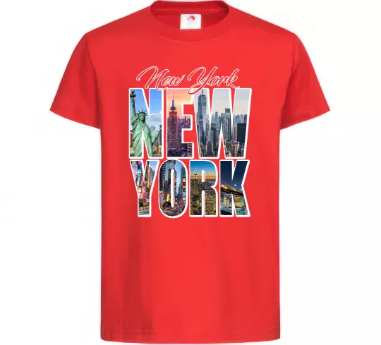 Детская футболка New York pictures Красный фото