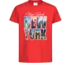 Детская футболка New York pictures Красный фото
