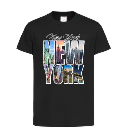 Детская футболка New York pictures Черный фото