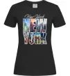Жіноча футболка New York pictures Чорний фото