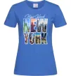 Жіноча футболка New York pictures Яскраво-синій фото