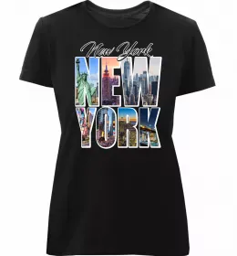 Женская премиум футболка New York New York Черный фото