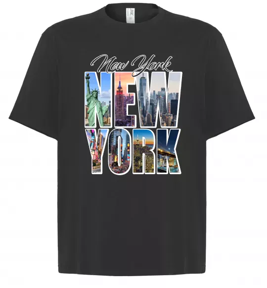 Футболка Оверсайз New York pictures Чорний фото
