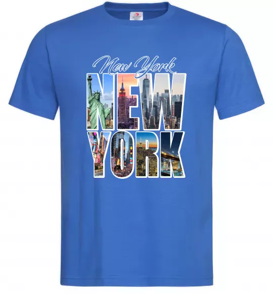 Чоловіча футболка New York pictures Яскраво-синій фото
