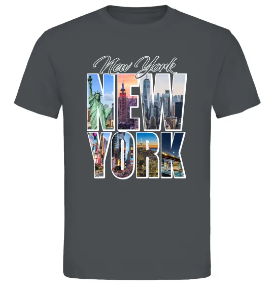 Чоловіча футболка New York pictures Графіт фото