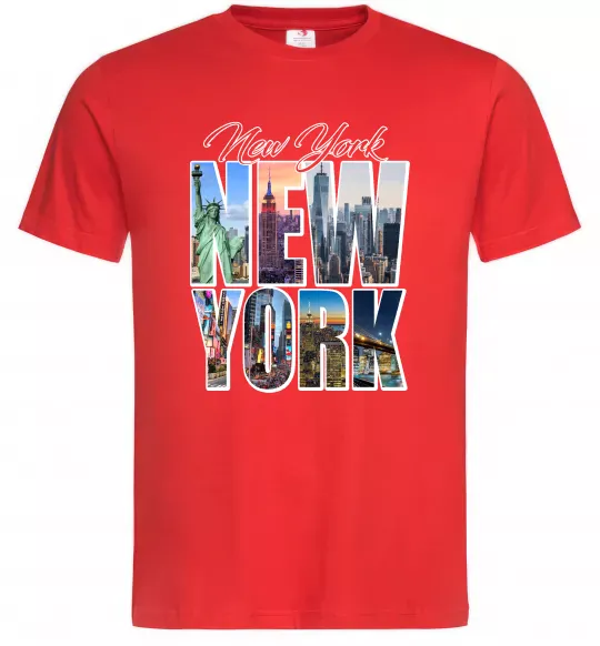 Чоловіча футболка New York pictures Червоний фото