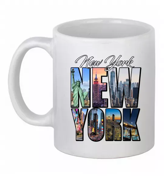 Чашка керамічна New York pictures Білий фото