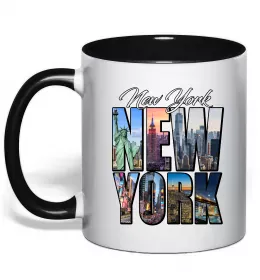 Чашка с цветной ручкой New York New York Черный фото