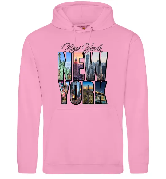 Мужская толстовка (худи) New York pictures Розовый фото