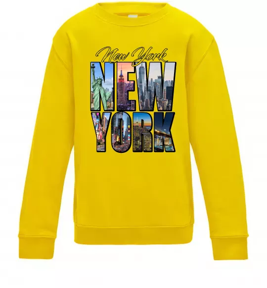 Детский Свитшот New York pictures Солнечно желтый фото