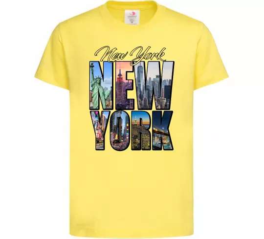 Детская футболка New York pictures Лимонный фото