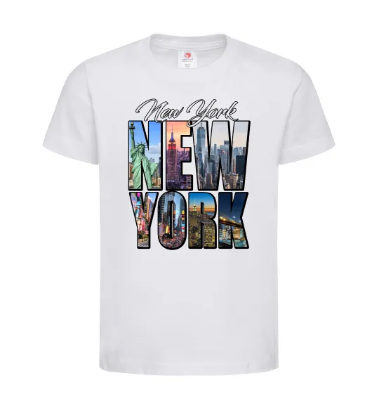 Дитяча футболка New York pictures Білий фото