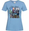 Жіноча футболка New York pictures Блакитний фото