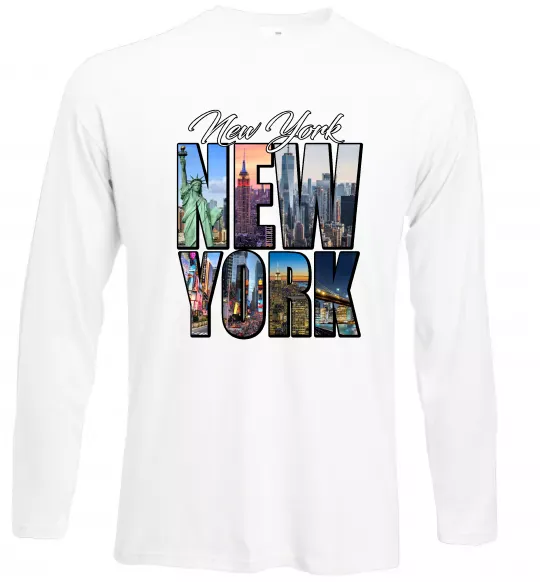 Лонгслів New York pictures Білий фото