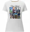 Жіноча преміум футболка New York pictures Білий фото