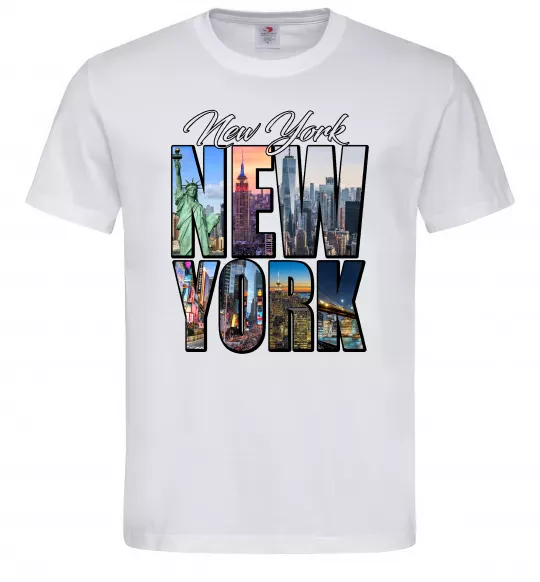Чоловіча футболка New York pictures Білий фото
