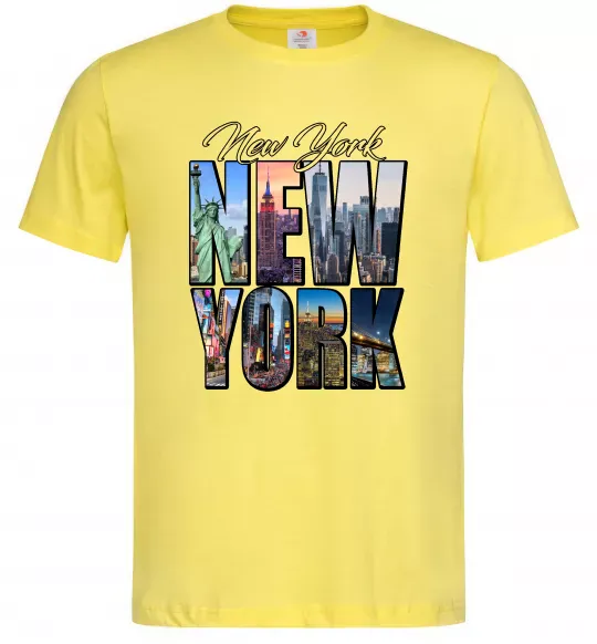 Чоловіча футболка New York pictures Лимонний фото
