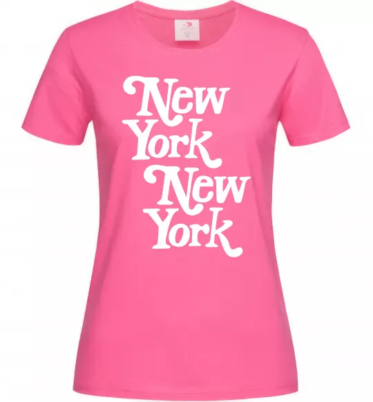 Жіноча футболка New York New York Яскраво-рожевий фото