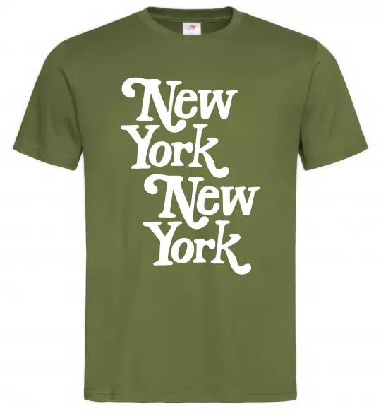 Мужская футболка New York New York Оливковый фото