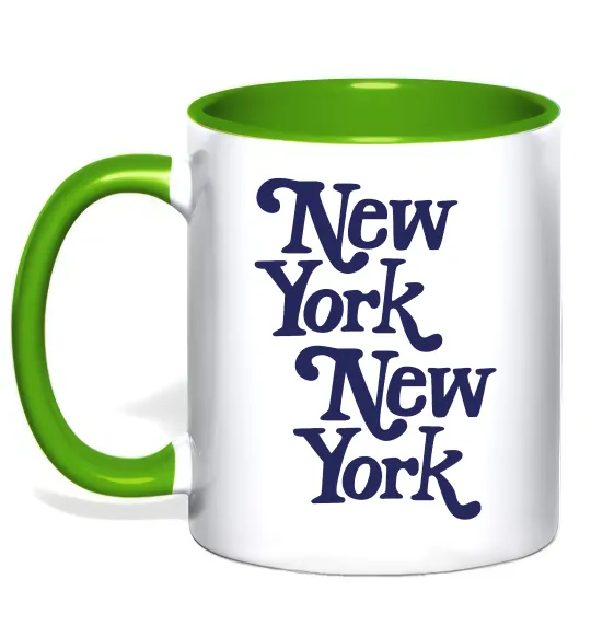 Чашка с цветной ручкой New York New York Лаймовый фото