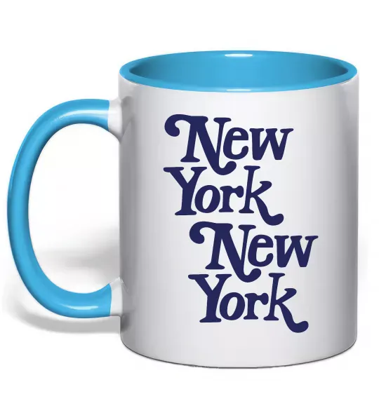 Чашка с цветной ручкой New York New York Голубой фото