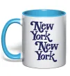 Чашка с цветной ручкой New York New York Голубой фото