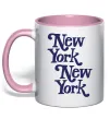 Чашка с цветной ручкой New York New York Нежно розовый фото
