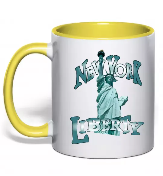 Чашка з кольоровою ручкою New York Liberty Сонячно жовтий фото