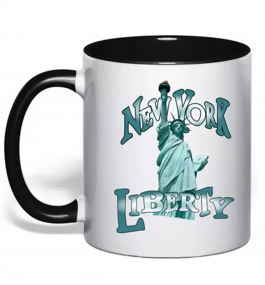 Чашка з кольоровою ручкою New York Liberty Чорний фото