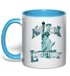 Чашка з кольоровою ручкою New York Liberty Блакитний фото