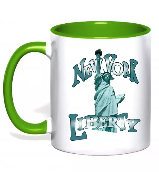 Чашка з кольоровою ручкою New York Liberty Зелений фото