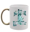 Чашка з кольоровою ручкою New York Liberty Золото фото