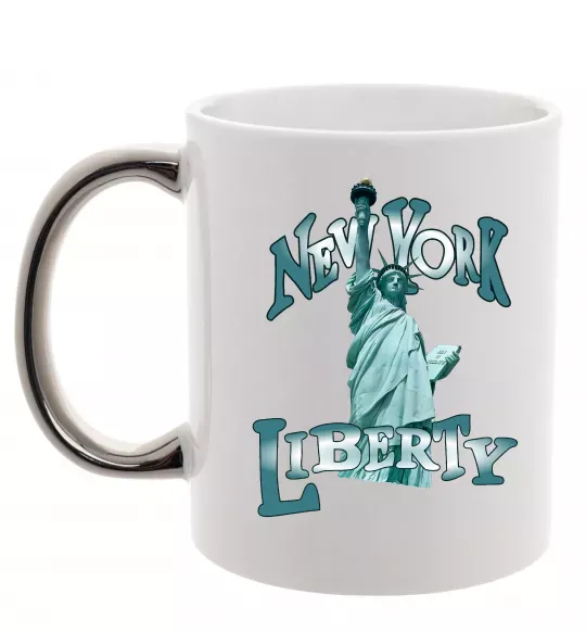 Чашка з кольоровою ручкою New York Liberty Срібло фото