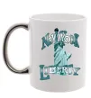 Чашка з кольоровою ручкою New York Liberty Срібло фото