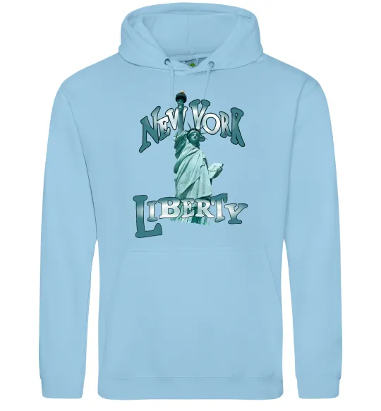 Чоловіча толстовка (худі) New York Liberty Блакитний фото
