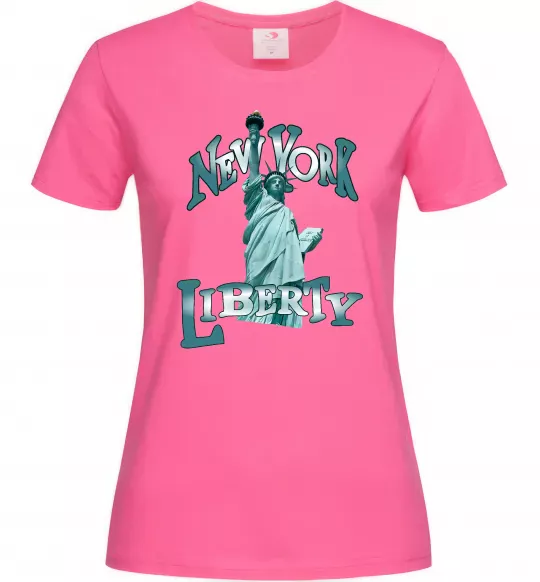 Жіноча футболка New York Liberty Яскраво-рожевий фото