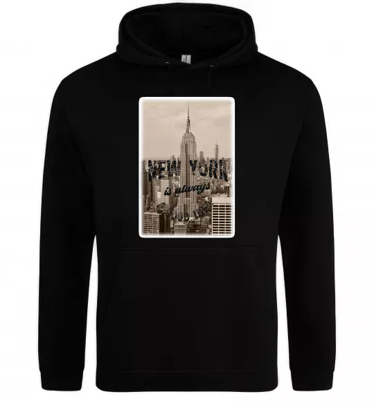 Чоловіча толстовка (худі) New York is always good idea Чорний фото