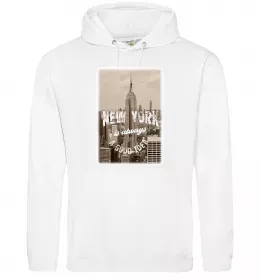 Мужская толстовка (худи) New York is always good idea Белый фото