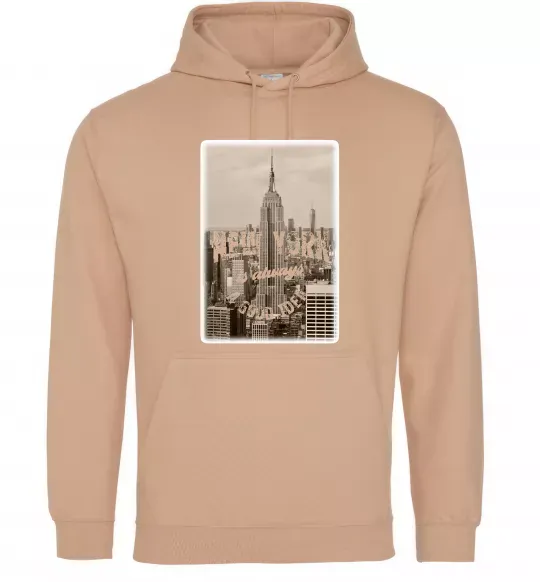 Женская толстовка (худи) New York is always good idea Песочный фото
