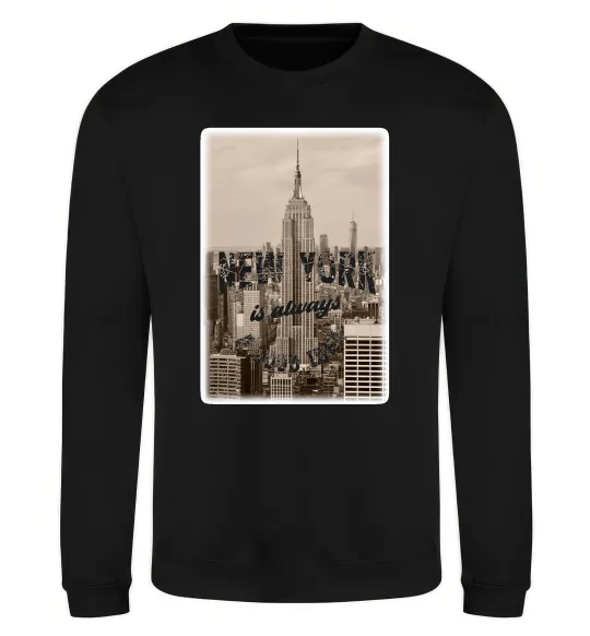 Свитшот New York is always good idea Черный фото