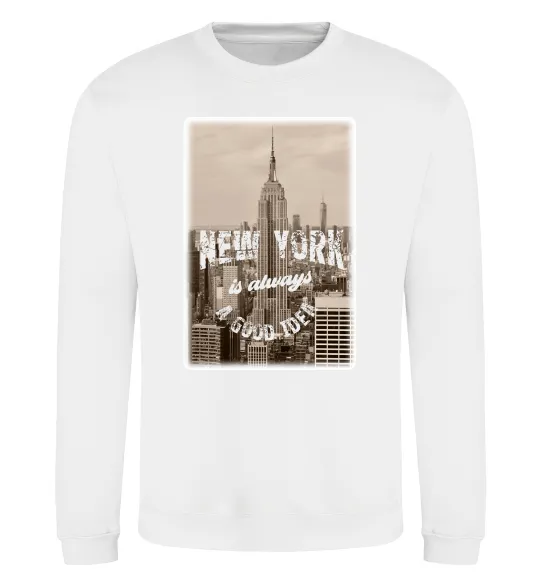 Свитшот New York is always good idea Белый фото