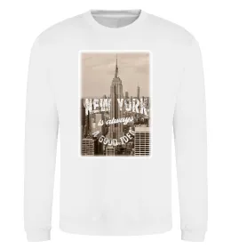 Світшот Straight outta New York Сірий меланж фото