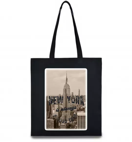 Еко-сумка New York is always good idea Чорний фото