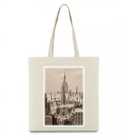 Эко-сумка New York is always good idea Бежевый фото