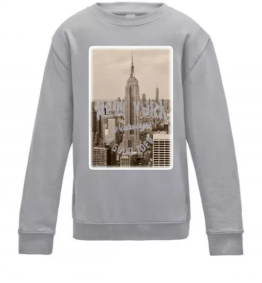 Детский Свитшот New York is always good idea Серый меланж фото