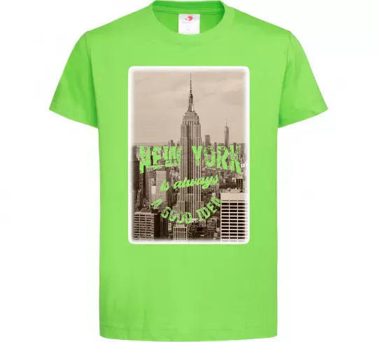 Детская футболка New York is always good idea Лаймовый фото