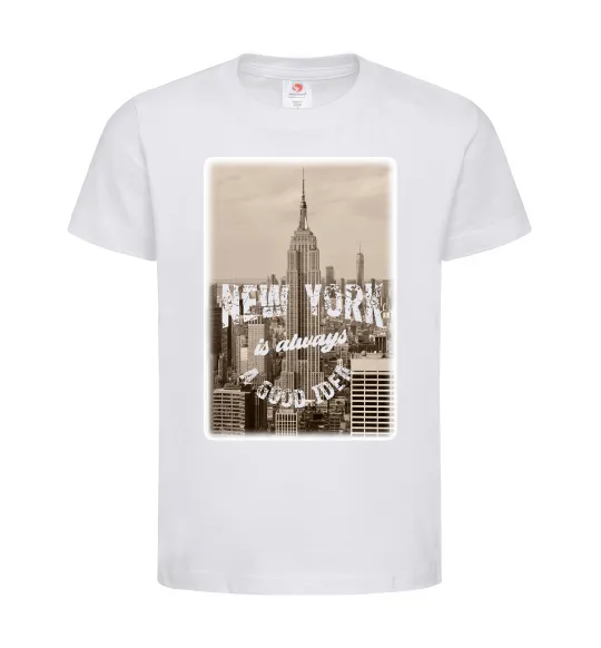 Детская футболка New York is always good idea Белый фото