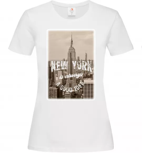 Женская футболка New York is always good idea Белый фото