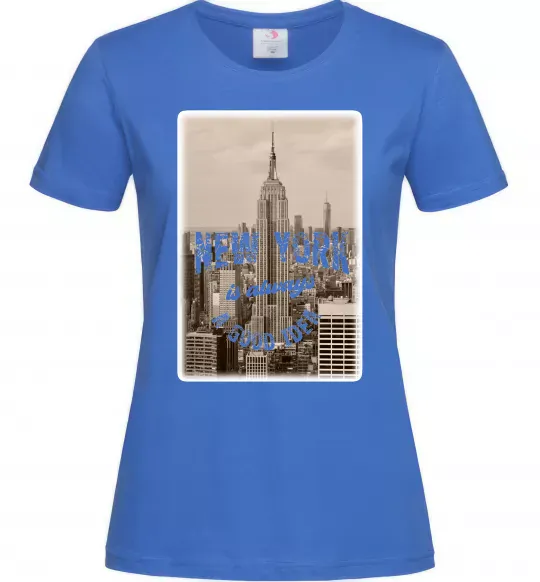 Женская футболка New York is always good idea Ярко-синий фото